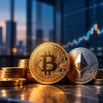 Bitcoin and Ether market imagery representing renewed institutional interest and crypto ETF inflows in October 2026